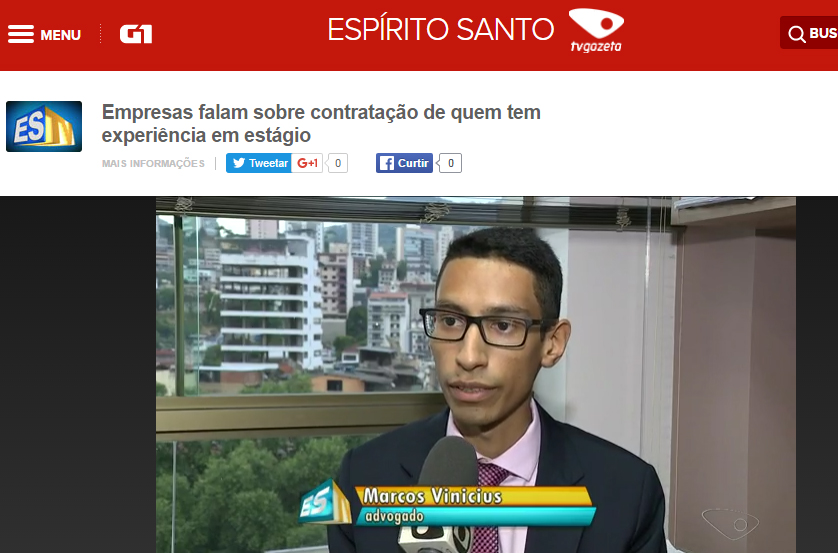 Na imprensa: TV Gazeta grava sobre estágio com Marcos Vinícius Martins