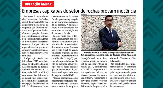 Empresas de rochas inocentadas pela Receita Estadual